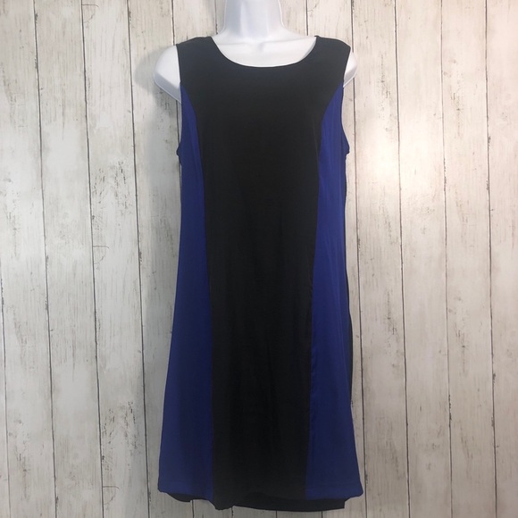 BCBGMAXAZRIA Dafina Black/Blue Color Block Dress S - Picture 1 of 9